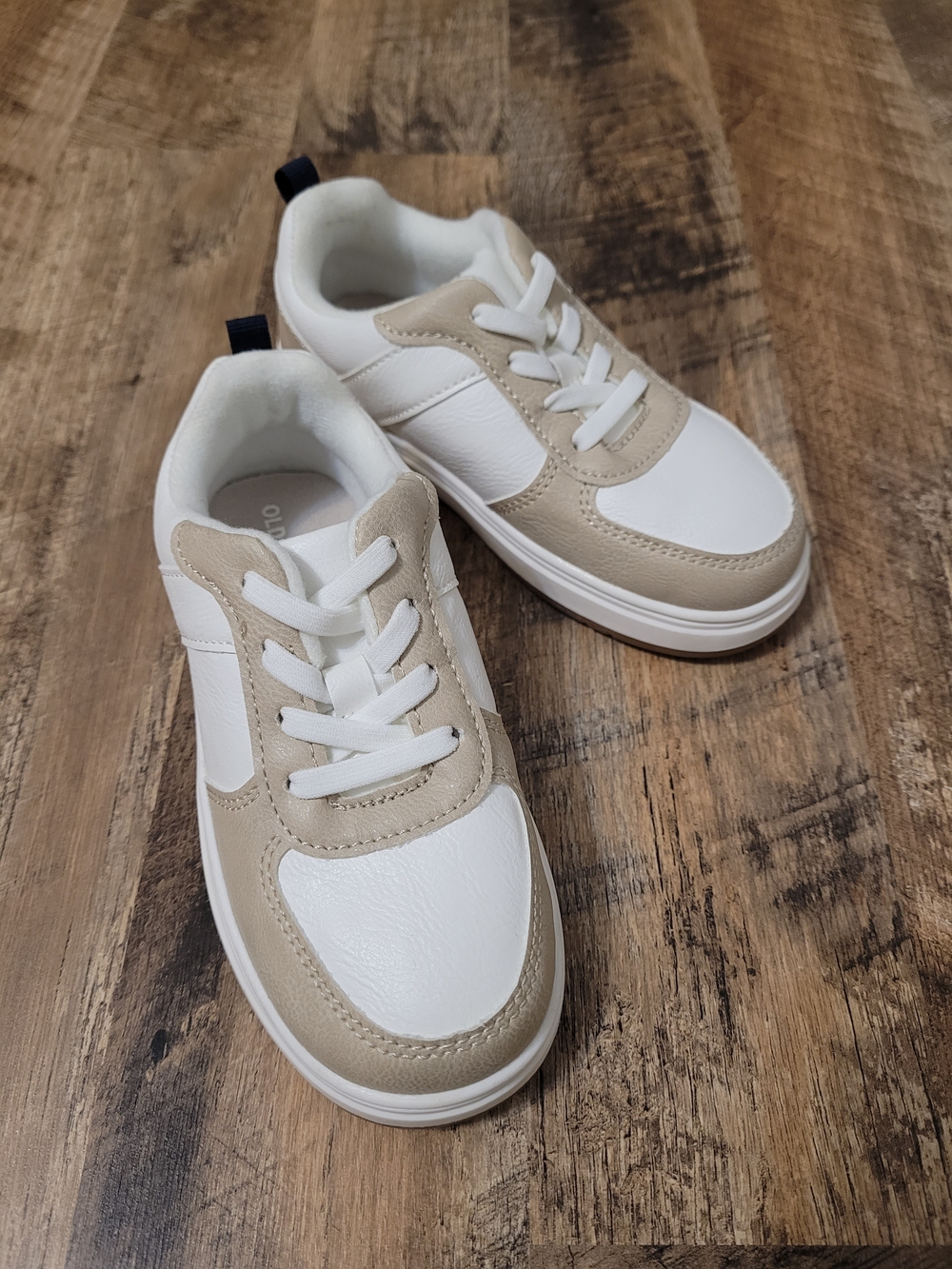 Old Navy Toddler White and Beige Sneakers Sz 10